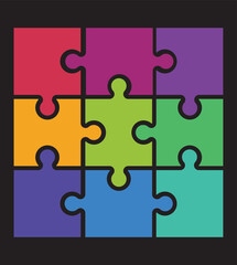 Puzzle pieces. color jigsaw puzzle piece. Jigsaw puzzle background.