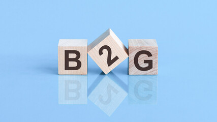B2G is an abbreviation of the Business To Government - the text is written on wooden cubes