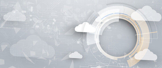 Obraz premium Cloud technology. Integrated digital web concept background