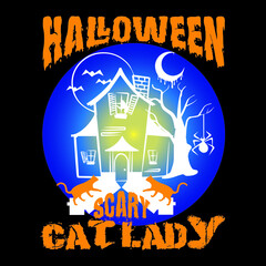 halloween scary cat lady 