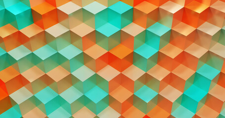 Abstract background. Cube Panoramic Background. Colorful Graphic Design. 3d rendering. Multicolored cubes.