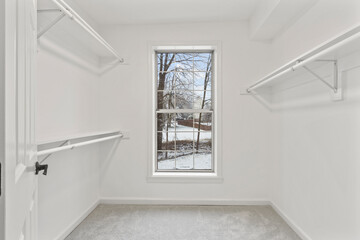 Luxury mansion huge closet window with shelves