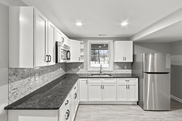 Snowy Kitchen window basement interior