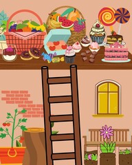Obraz premium The hidden dessert on the attic
