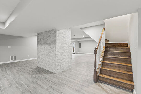 Stone pillar of luxurious mansion basement