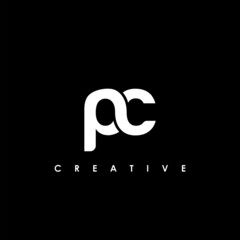 PC Letter Initial Logo Design Template Vector Illustration