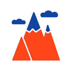 Mountains vector glyph icon. Nature sign