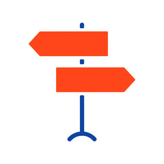 Signpost vector flat glyph icon. Navigation sign