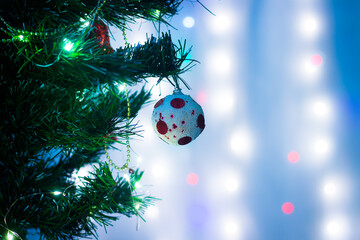 Colorful Christmas and New year decorations for background wallpaper or template for design with Copy space for text
 