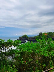 view of beautiful at Tanah Lot Temple in the morning. Denpasar, Indonesia