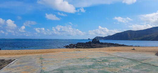 View of Kuta Beach at Mandalika Area, Lombok, Indonesia. A Beautifull Tropical beach. Lombok, Indonesia