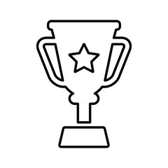 Trophy, champion, win, wining, winner outline icon. Line vector design.