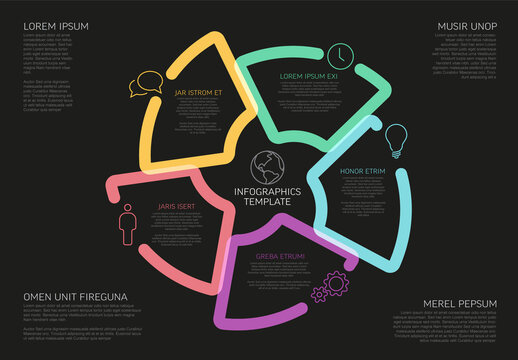 Thick Line Multipurpose Dark Infographic Template