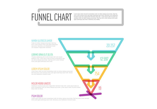 Thick Marker Line Layers Funnel Infographic Template