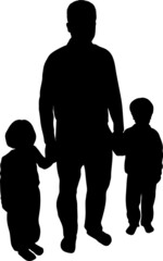 silhouette of family