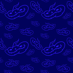 Vector children's seamless Halloween design. For banners, postcards for backgrounds and fabrics, hand-drawn.
