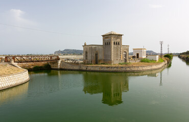 Obraz premium Landscape in the Molentargius Saltworks Natural Park near Cagliari, Italy