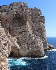 Obraz premium Cliff in the sea Sardinia capo caccia