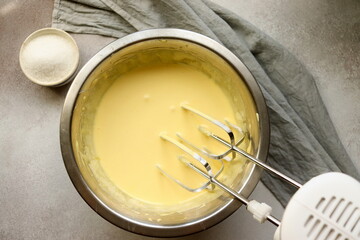 step-by-step preparation and ingredients for  dessert italian tiramisu close up selective focus.