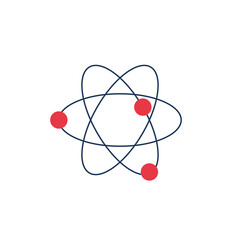 Atom icon, science symbol modern minimal flat design style. Vector illustration. Stock Vector illustration isolated on white background.