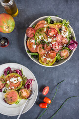 summer fresh salad with tomato