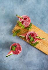 watermelon beverage with fresh mint