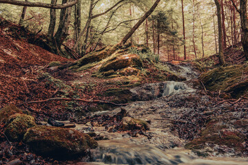 Close up of cascades before Sopot waterfall, Samoborsko gorje Nature Park, Croatia.