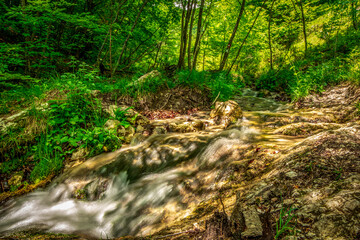 Close up of cascades before Sopot waterfall, Samoborsko gorje Nature Park, Croatia.