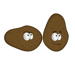 Potato cartoon icon, isolated on white background vector