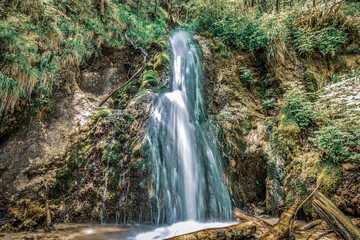 Close up of Sopot waterfall, Samoborsko gorje Nature Park, Croatia. - obrazy, fototapety, plakaty