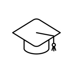 Online education flat icon. Learning pictogram for web. Line stroke. Isolated on white background. Vector eps10
