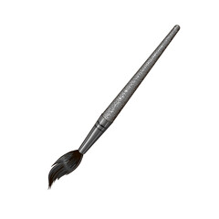 Drawn a brush for the columns. Drawing in gray and black. Stock vector illustration isolated on a white background.