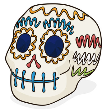 Traditional Mexican candy skull ready for Day of the Dead, Vector illustration