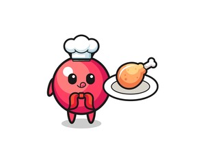 cranberry fried chicken chef cartoon character
