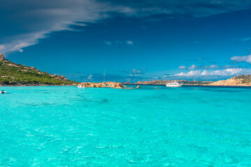 Amazing crystal clear waters of Maddalena Archipelago, Sardinia Italy