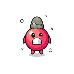 cute cartoon cranberry with shivering expression