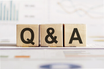acronym Q and A question and answer written in cubes