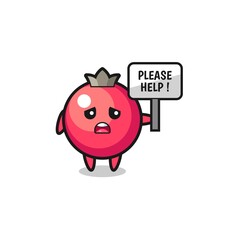 cute cranberry hold the please help banner