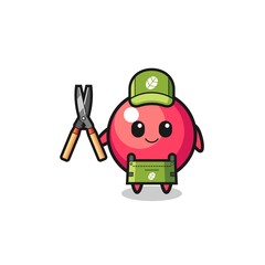 cute cranberry as gardener mascot