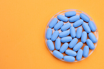 PrEP ( Pre-Exposure Prophylaxis) blue pills used to prevent HIV