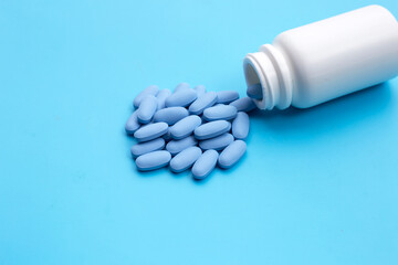 PrEP ( Pre-Exposure Prophylaxis) blue pills used to prevent HIV