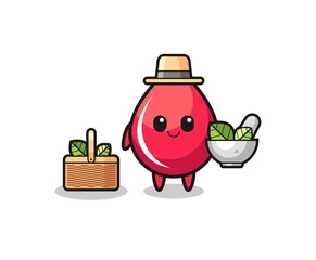 blood drop herbalist cute cartoon
