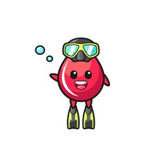 the blood drop diver cartoon character