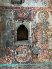 Interior and frescoes of Kaymaklı Armenian Monastery (Amenaprgič Vank) in Trabzon Province, Turkey 