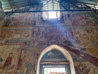 Interior and frescoes of Kaymaklı Armenian Monastery (Amenaprgič Vank) in Trabzon Province, Turkey 