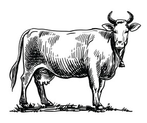 breeding cow. animal husbandry. livestock illustration on a white