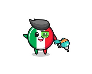 Obraz premium italy flag cartoon as future warrior mascot