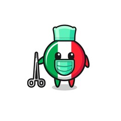 surgeon italy flag mascot character