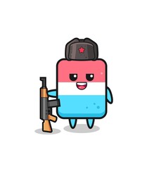 cute eraser cartoon as Russian army