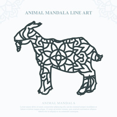 Animal Mandala. Vintage decorative elements. Oriental pattern, vector illustration.